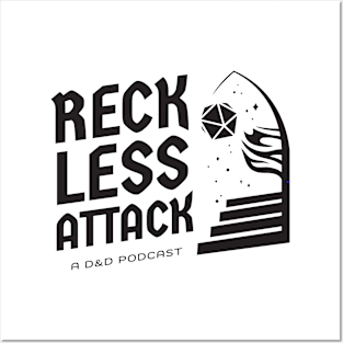 Reckless Attack Podcast Main Logo Black Posters and Art